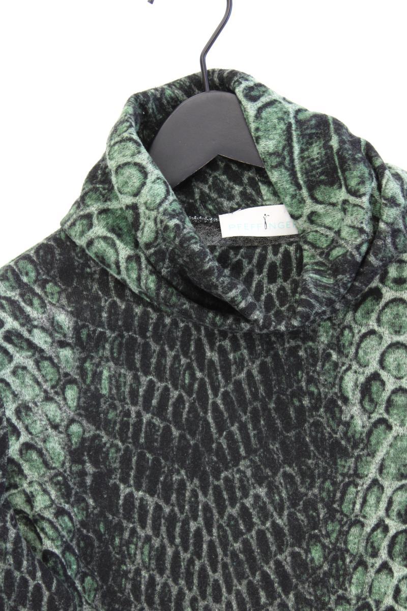Pfeffinger Feinstrickpullover Gr. 34 mit Tierdruck grün aus Polyester