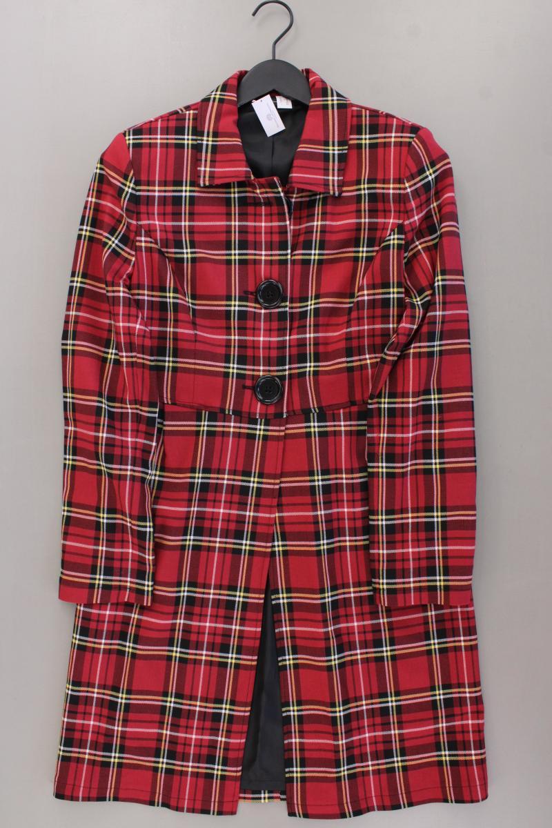 Slim Mantel Gr. 38 kariert rot aus Polyester