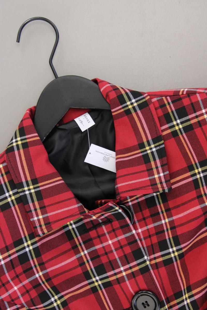 Slim Mantel Gr. 38 kariert rot aus Polyester