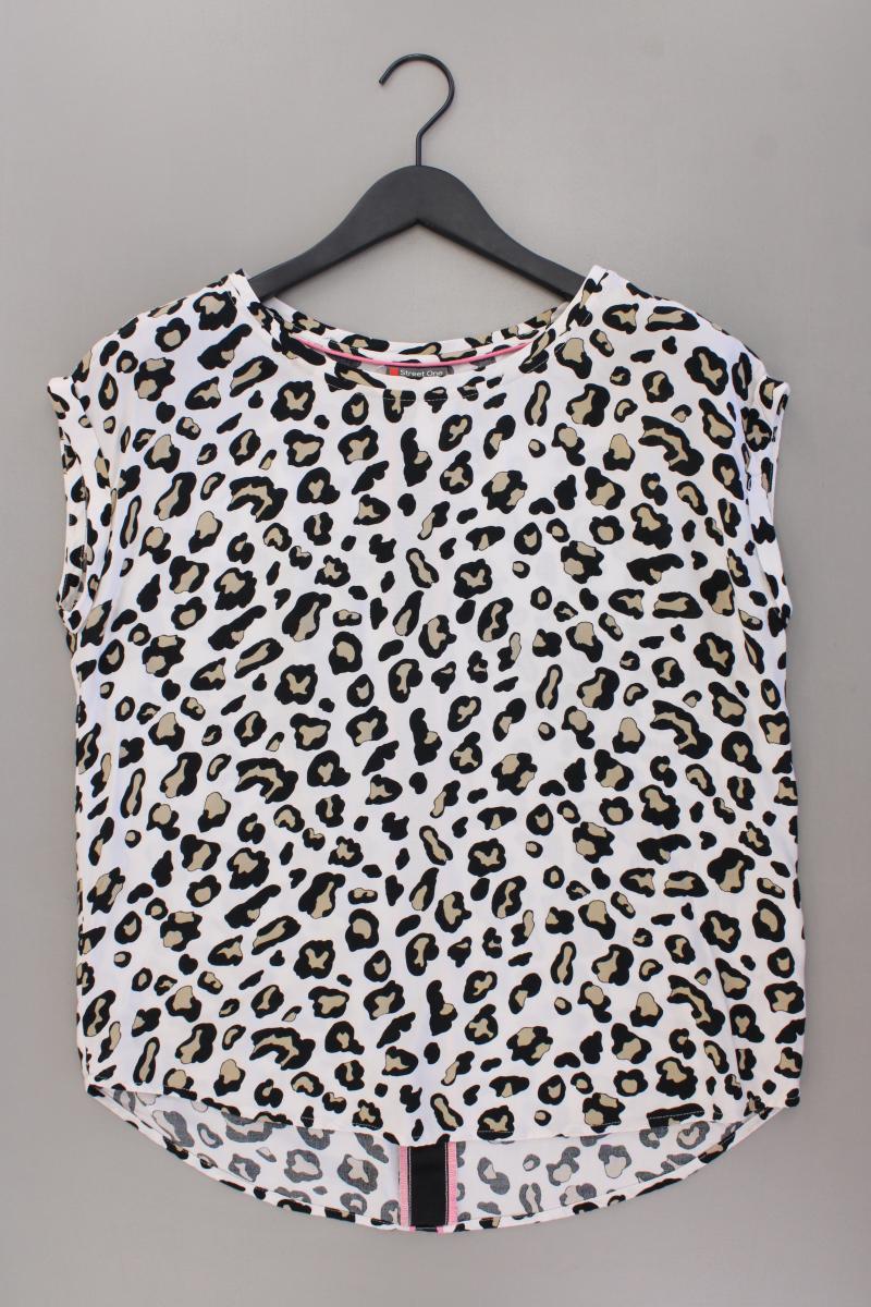 Street One Kurzarmbluse Gr. 38 mit Tierdruck creme