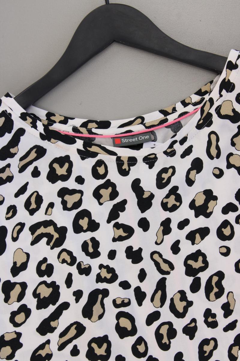 Street One Kurzarmbluse Gr. 38 mit Tierdruck creme