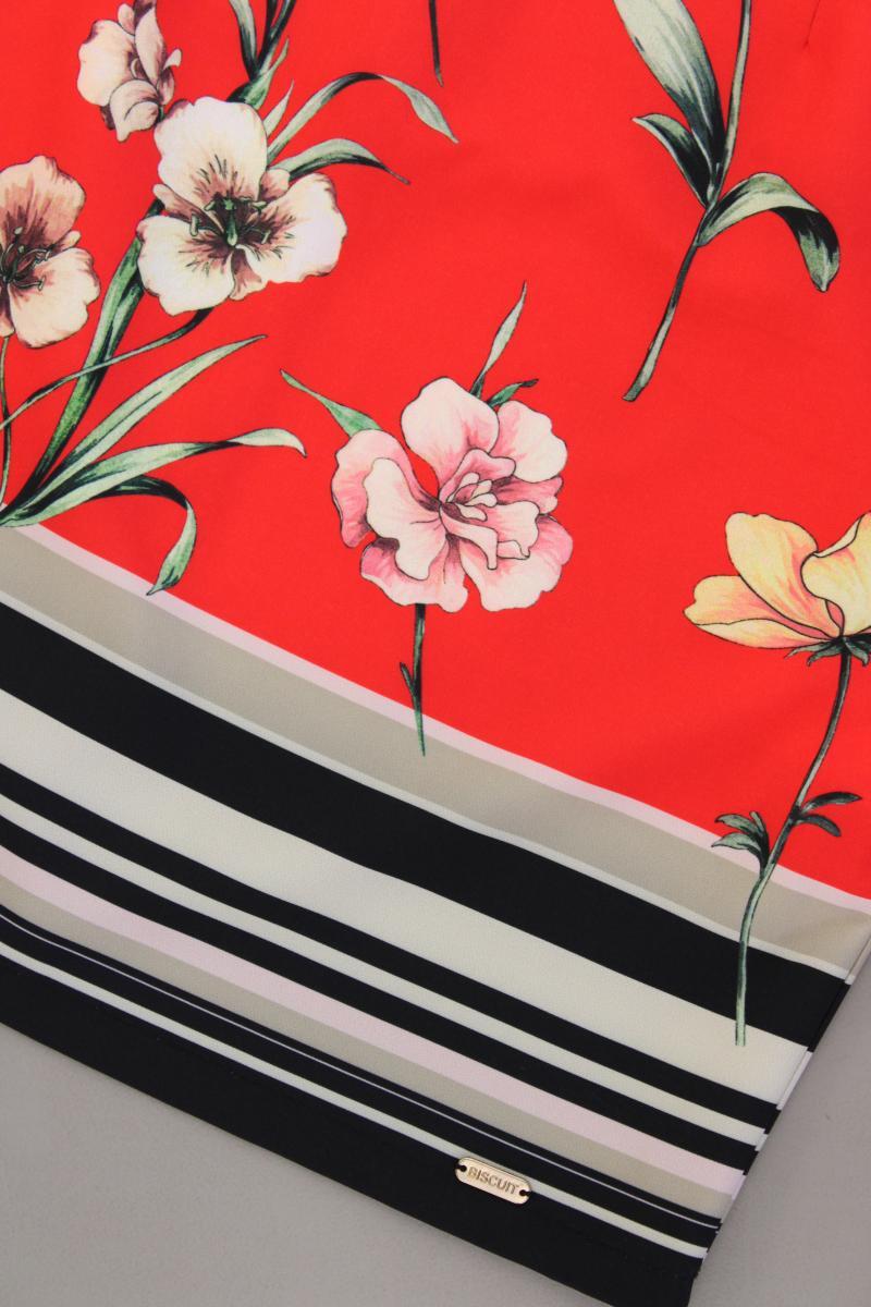 Midikleid Gr. 38 mit Blumenmuster Ärmellos rot