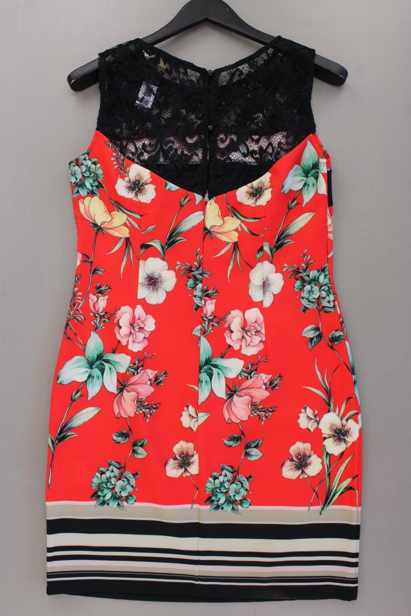 Midikleid Gr. 38 mit Blumenmuster Ärmellos rot
