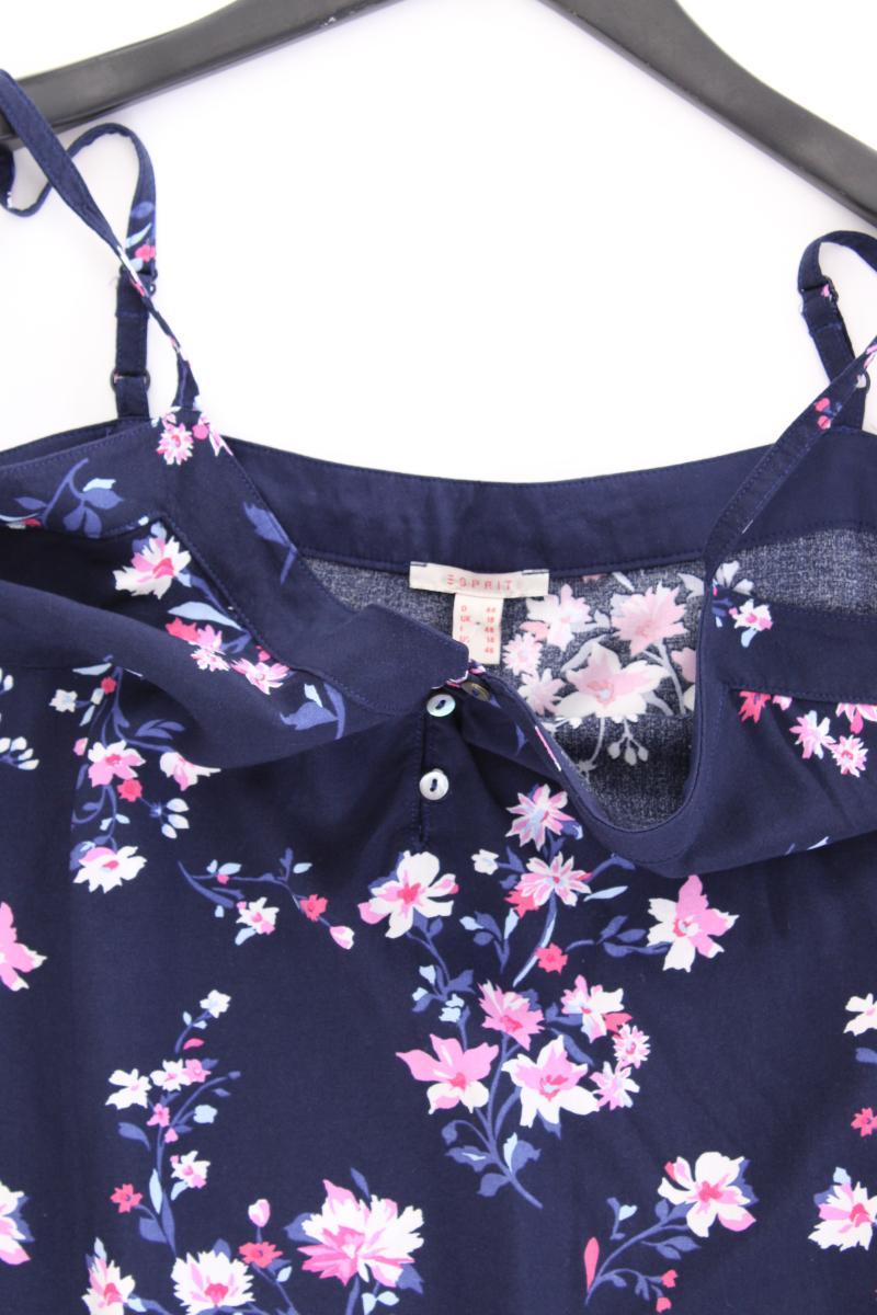 Esprit Spaghetti-Top Gr. 44 mit Blumenmuster neuwertig blau aus Viskose