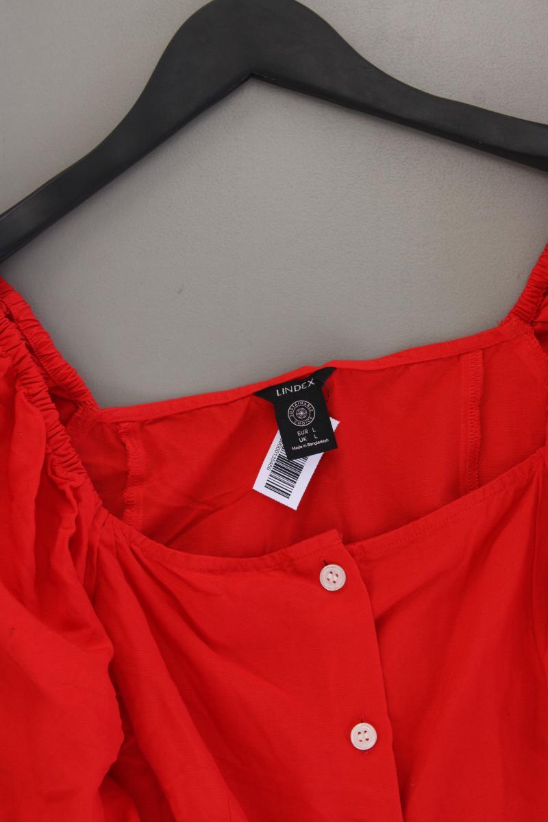 Lindex Regular Bluse Gr. L neuwertig 3/4 Ärmel rot aus Lyocell