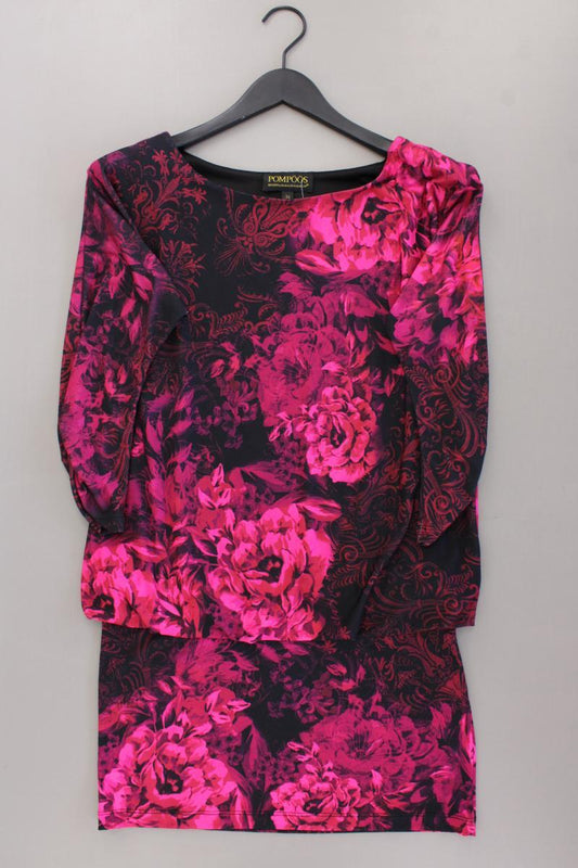 POMPÖÖS by Harald Glööckler Midikleid Gr. 34 mit Blumenmuster 3/4 Ärmel pink