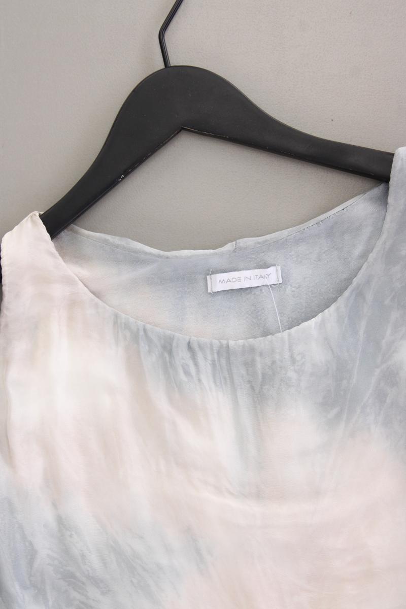 Seidenbluse Gr. M mit Batikmuster Ärmellos blau