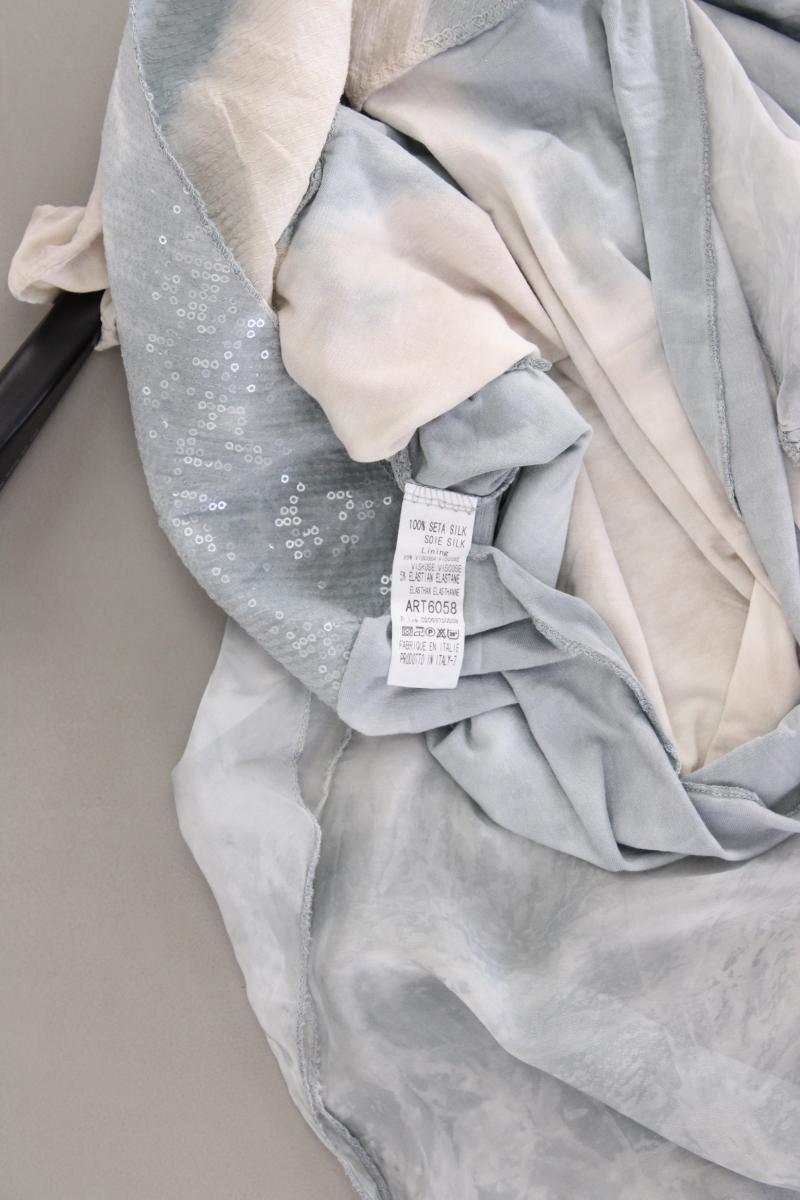 Seidenbluse Gr. M mit Batikmuster Ärmellos blau
