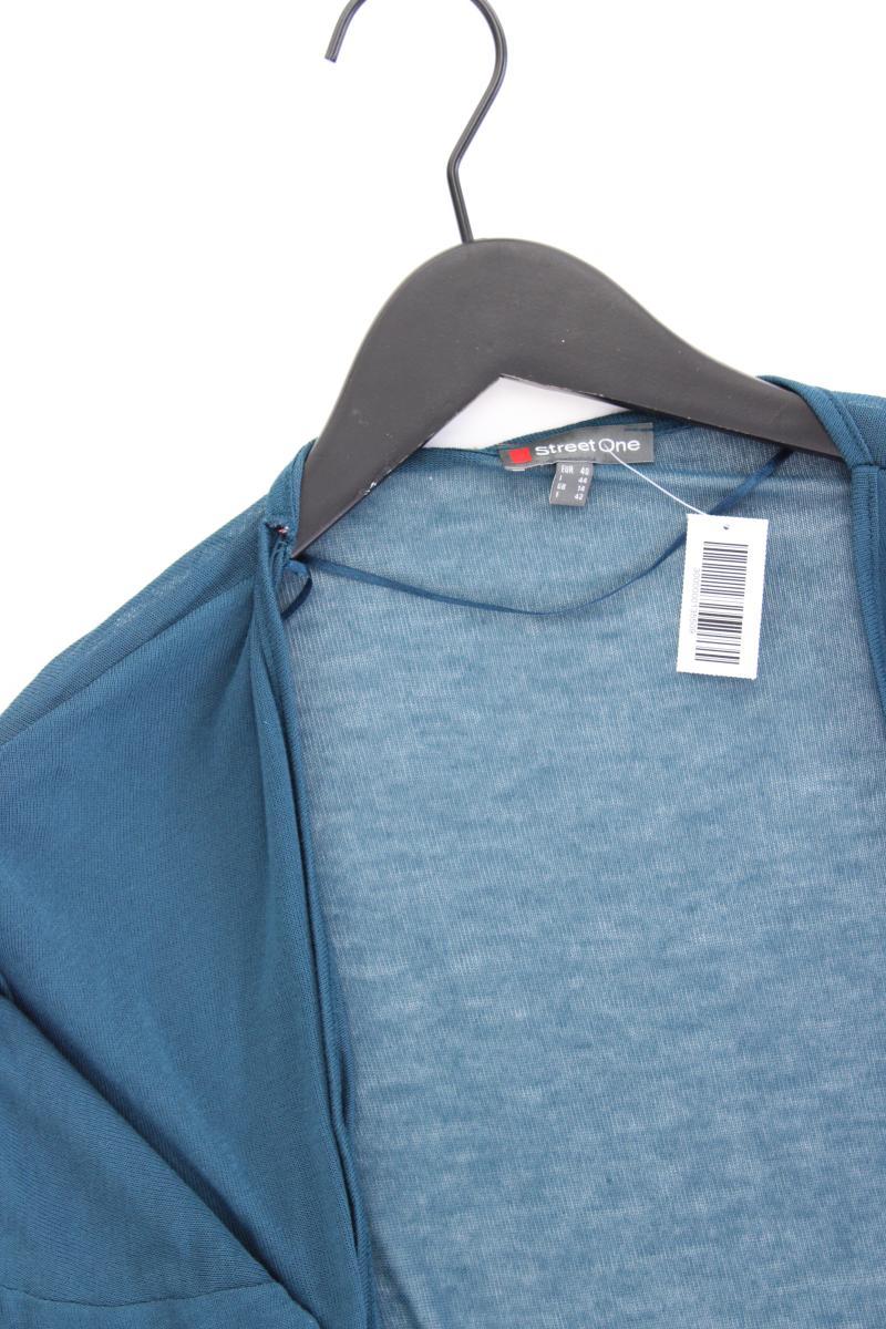 Street One Strickjacke Gr. 40 Langarm blau aus Viskose