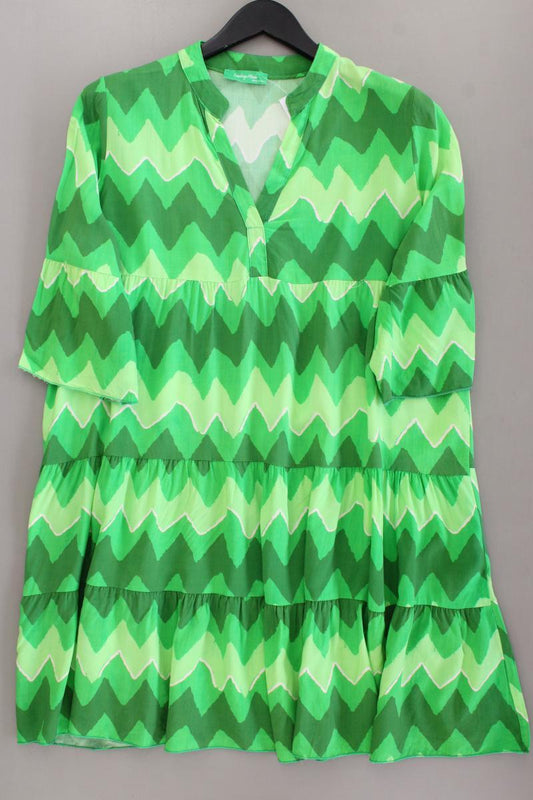 Lindsay Moda Midikleid Gr. OneSize geometrisches Muster 3/4 Ärmel grün