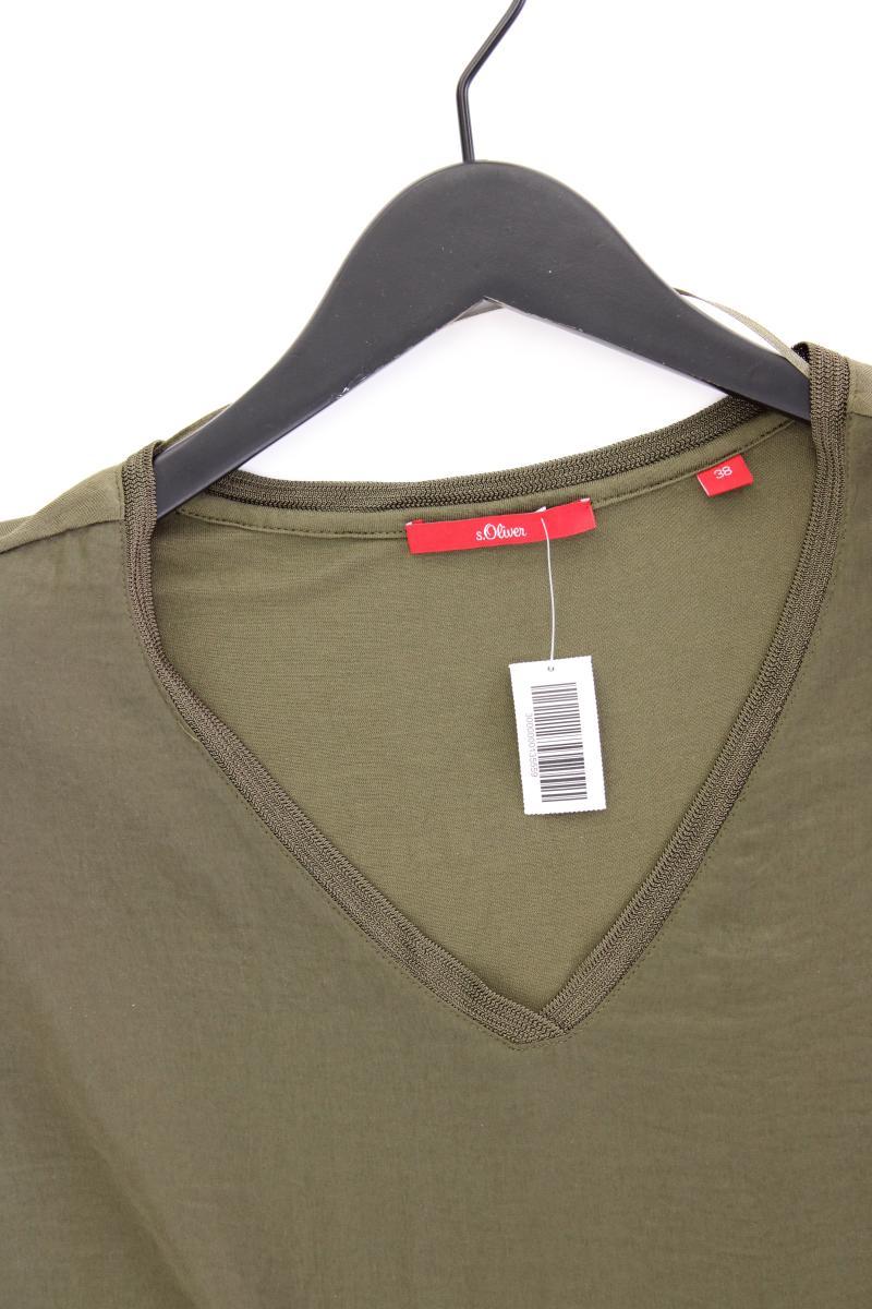 s.Oliver Kurzarmbluse Gr. 38 olivgrün aus Polyester
