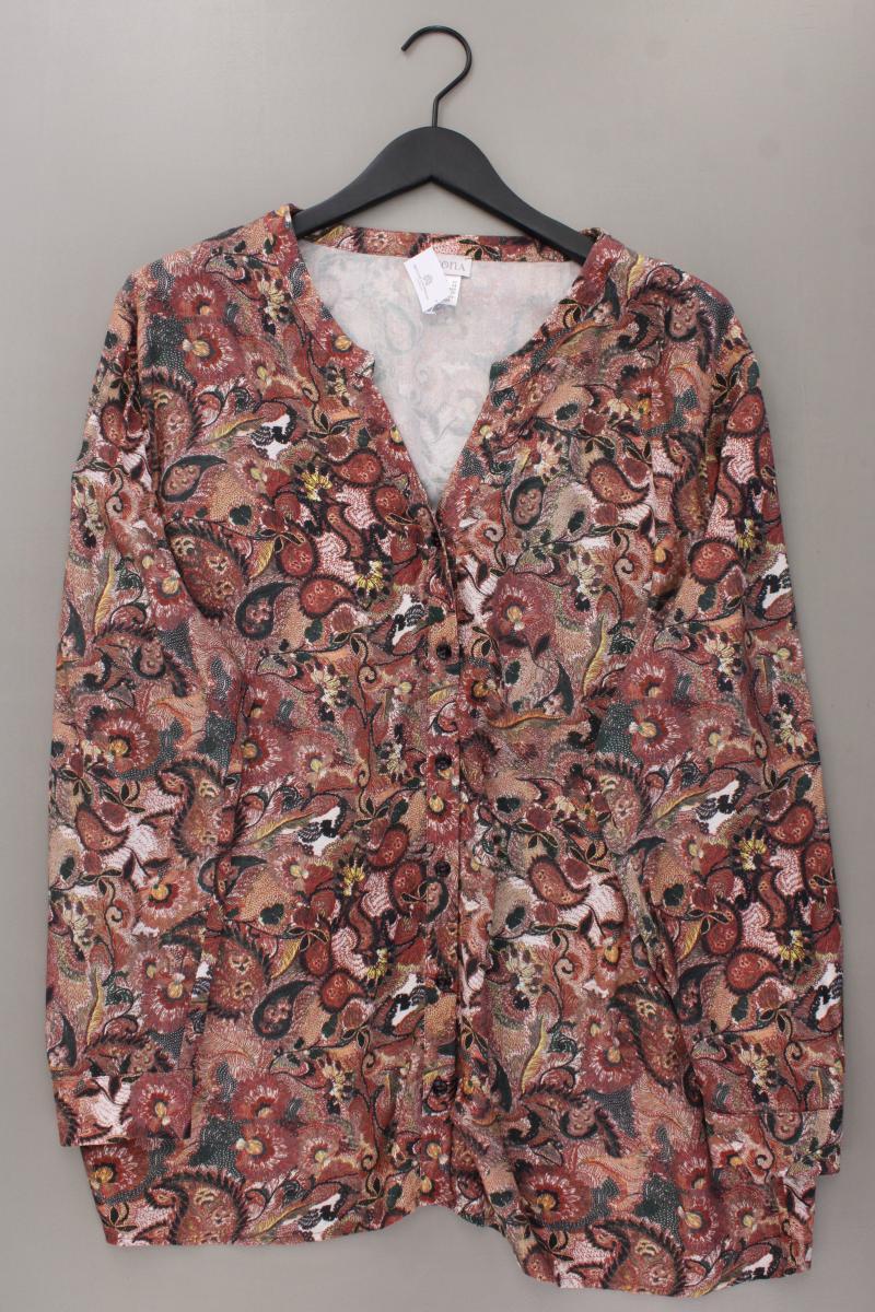 Mona Langarmbluse Gr. 52 mit Paisleymuster neuwertig braun aus Viskose