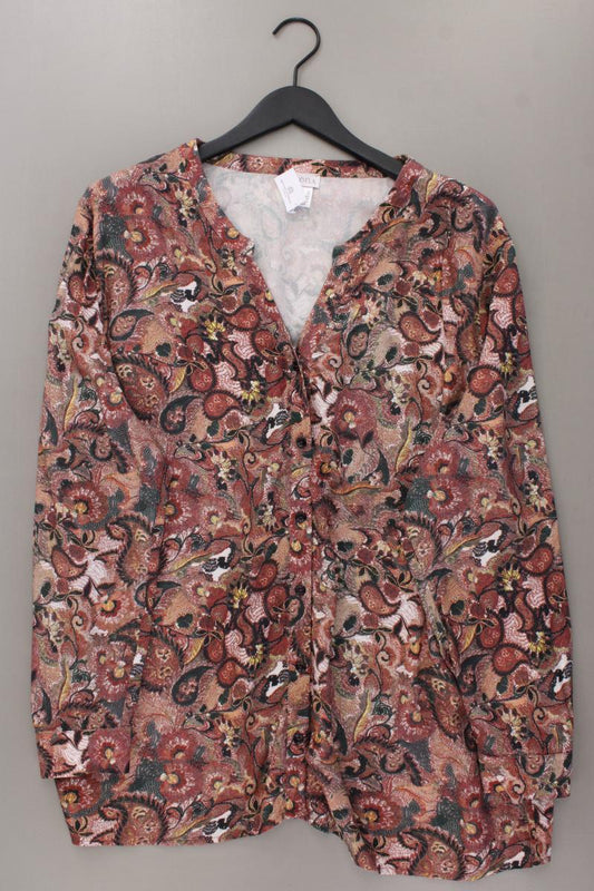 Mona Langarmbluse Gr. 52 mit Paisleymuster neuwertig braun aus Viskose