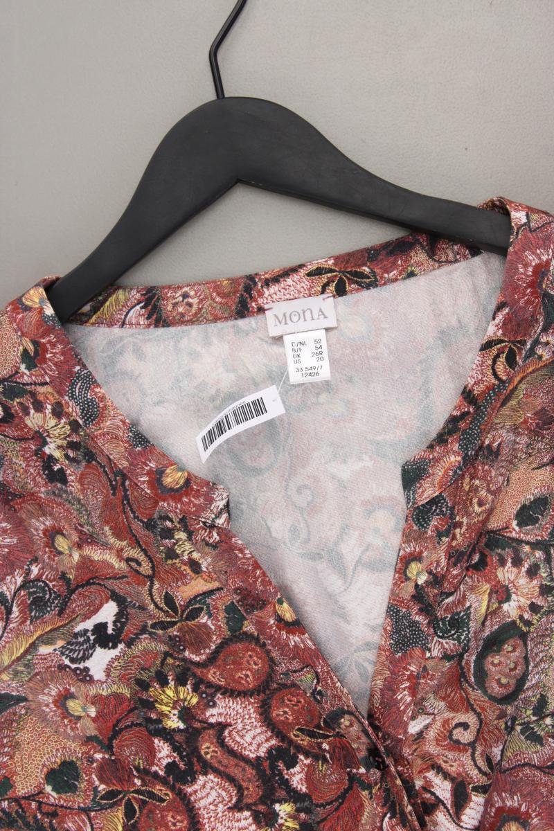 Mona Langarmbluse Gr. 52 mit Paisleymuster neuwertig braun aus Viskose