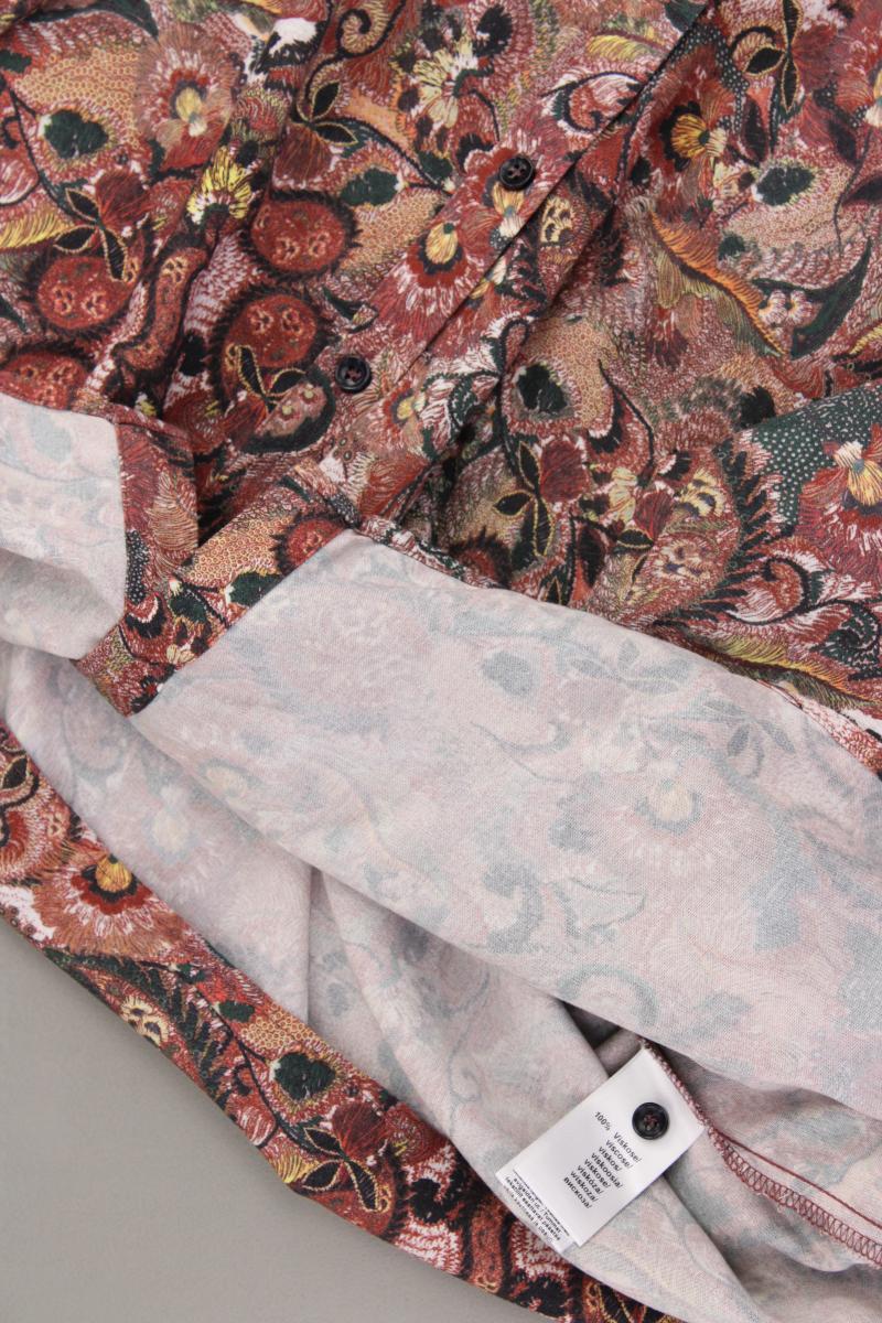 Mona Langarmbluse Gr. 52 mit Paisleymuster neuwertig braun aus Viskose