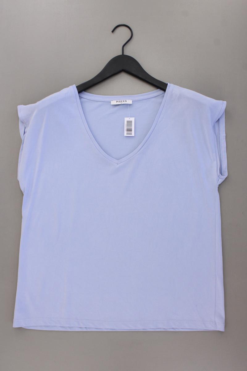 Pieces Shirt mit V-Ausschnitt Gr. XL neuwertig Kurzarm blau