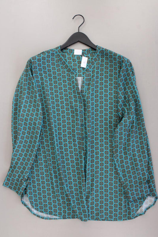 Mona Langarmbluse Gr. 52 neuwertig blau aus Polyester