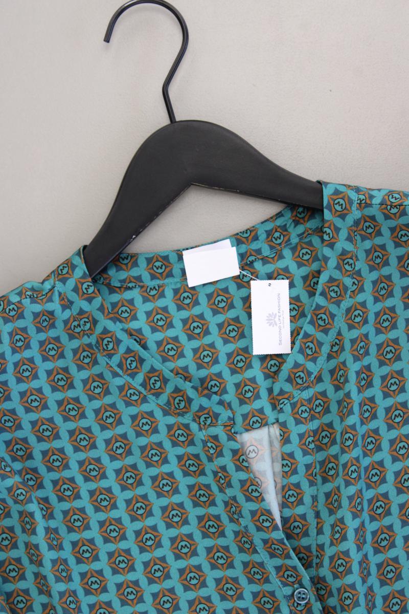 Mona Langarmbluse Gr. 52 neuwertig blau aus Polyester