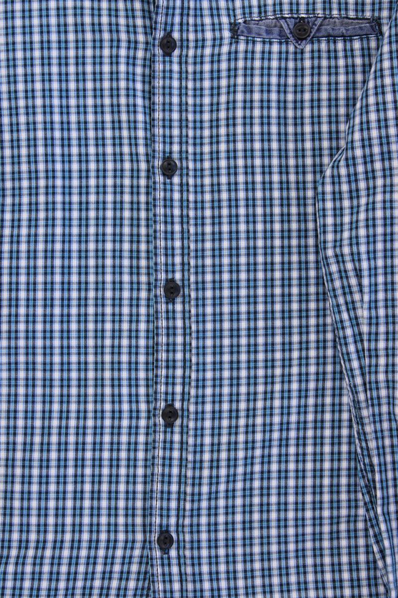 Tom Tailor (Denim) Karohemd für Herren Gr. S kariert Langarm blau aus Baumwolle