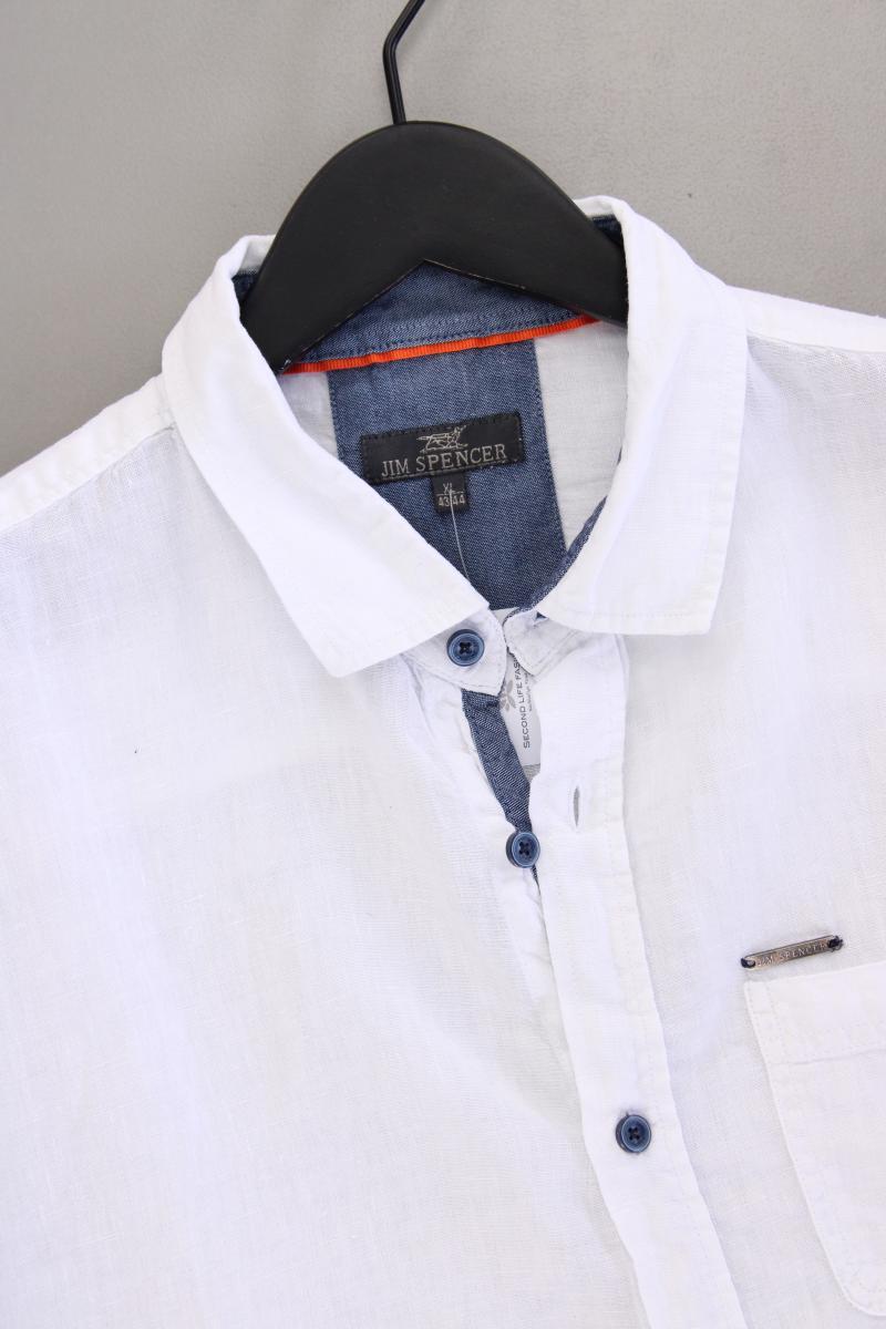 Jim Spencer Leinenhemd für Herren Gr. Hemdgröße 43/44 Kurzarm weiß