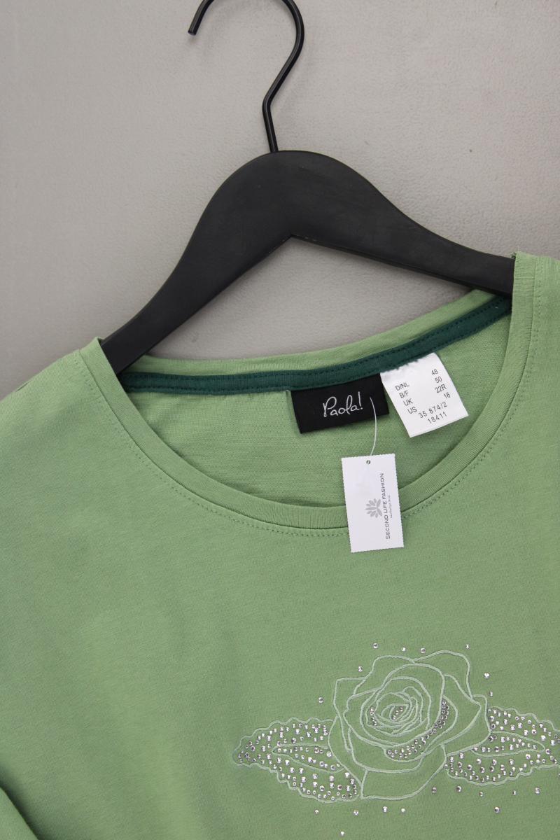 Paola T-Shirt Gr. 48 Kurzarm grün aus Baumwolle