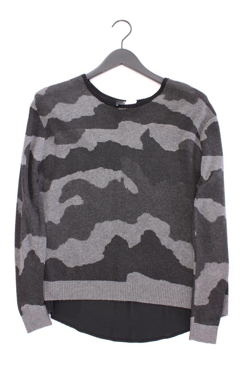 Le temps des cerises Feinstrickpullover Gr. XS camouflage grau aus Viskose