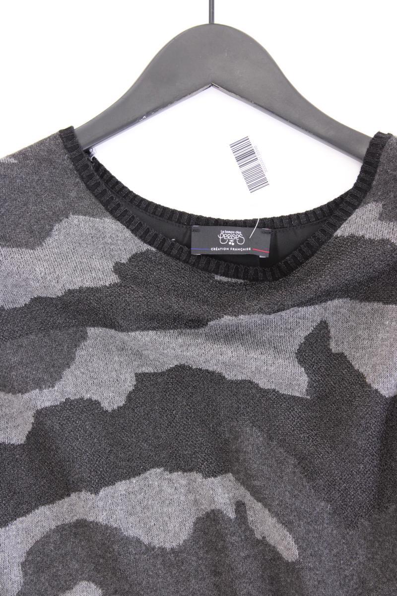 Le temps des cerises Feinstrickpullover Gr. XS camouflage grau aus Viskose