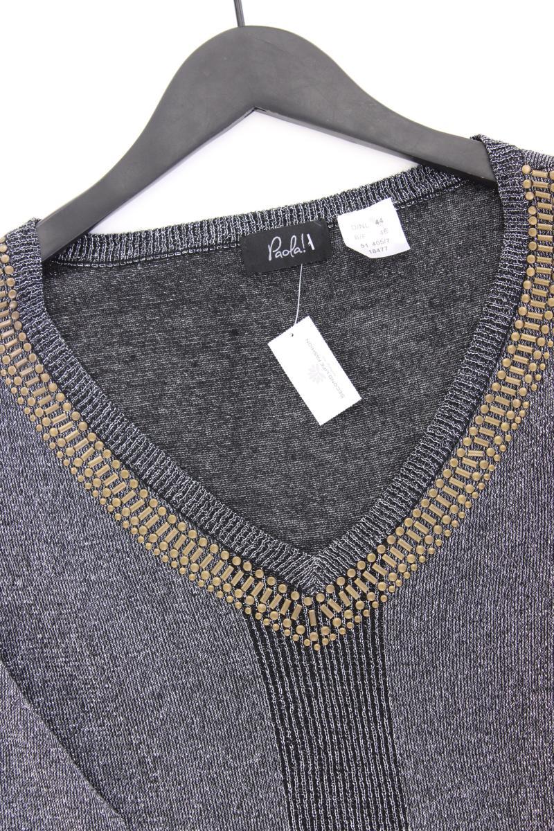Paola Feinstrickpullover Gr. 44 silber aus Viskose