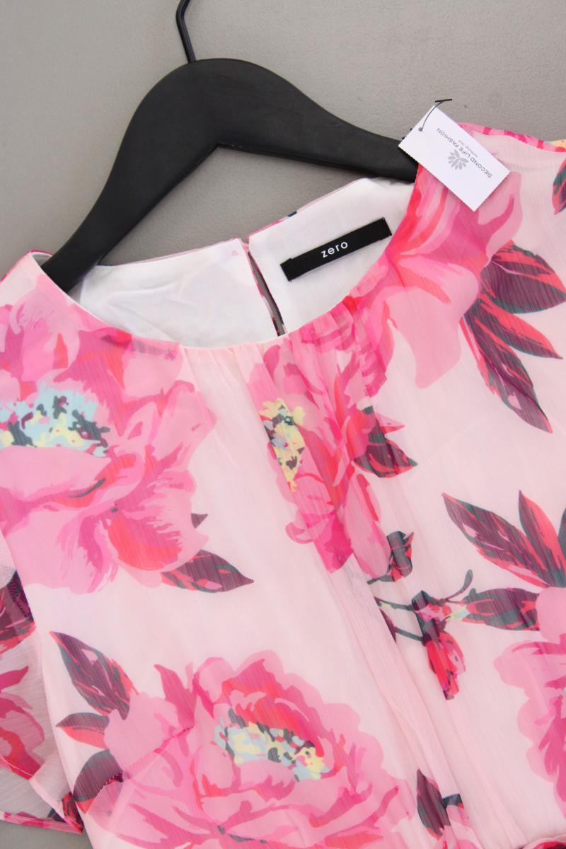 Zero Chiffonkleid Gr. 36 mit Blumenmuster Kurzarm pink aus Polyester