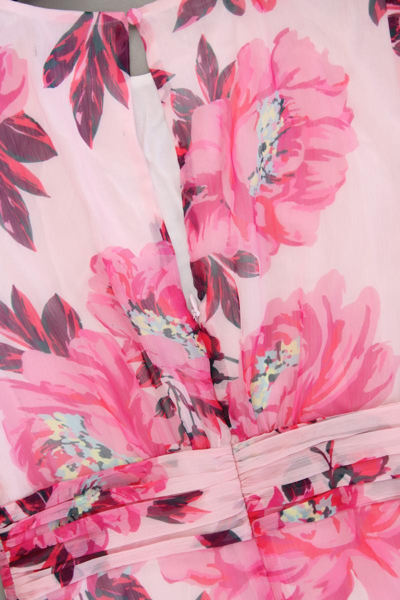 Zero Chiffonkleid Gr. 36 mit Blumenmuster Kurzarm pink aus Polyester