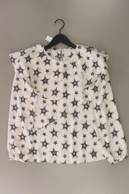 Zara Bluse mit Sternenmuster Gr. M Langarm creme aus Polyester