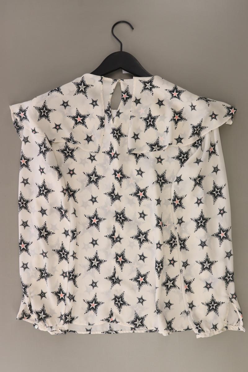 Zara Bluse mit Sternenmuster Gr. M Langarm creme aus Polyester