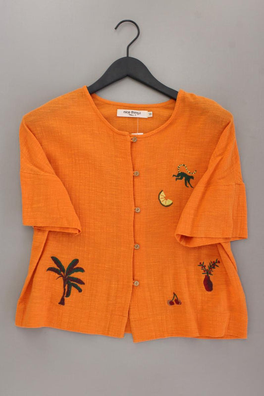 Nice Things Kurzarmbluse Gr. 38 orange aus Baumwolle