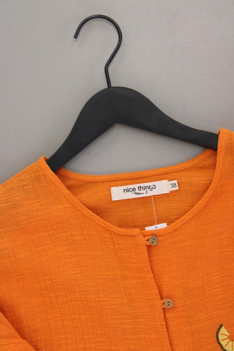 Nice Things Kurzarmbluse Gr. 38 orange aus Baumwolle