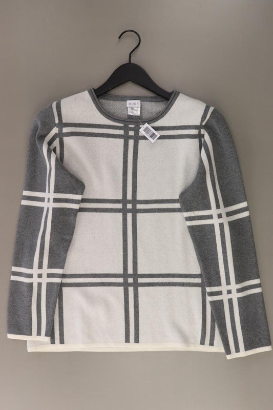Mona Feinstrickpullover Gr. 42 kariert grau aus Modal