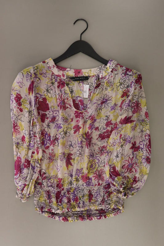 Zara Oversize-Bluse Gr. S mit Blumenmuster 3/4 Ärmel mehrfarbig