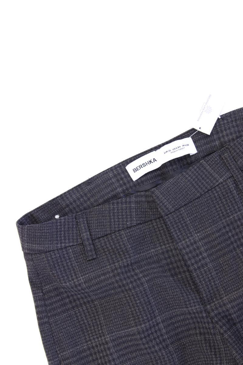 Bershka Stoffhose Gr. 36 kariert grau aus Polyester