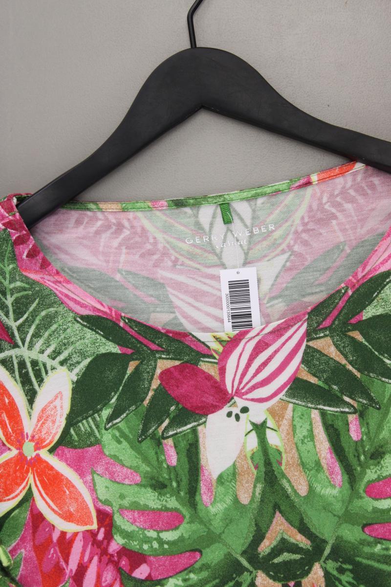 Gerry Weber Kurzarmbluse Gr. 42 mit Blumenmuster mehrfarbig