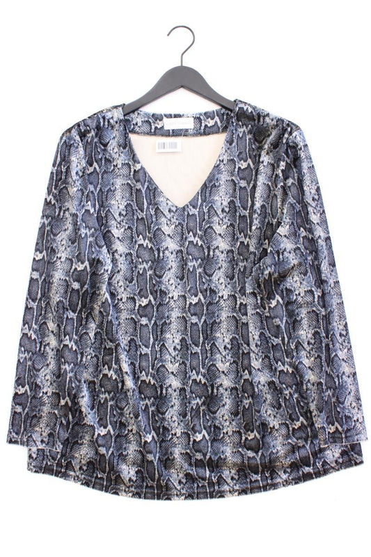 Judith Williams Samtshirt Gr. 52 mit Tierdruck neuwertig Langarm blau