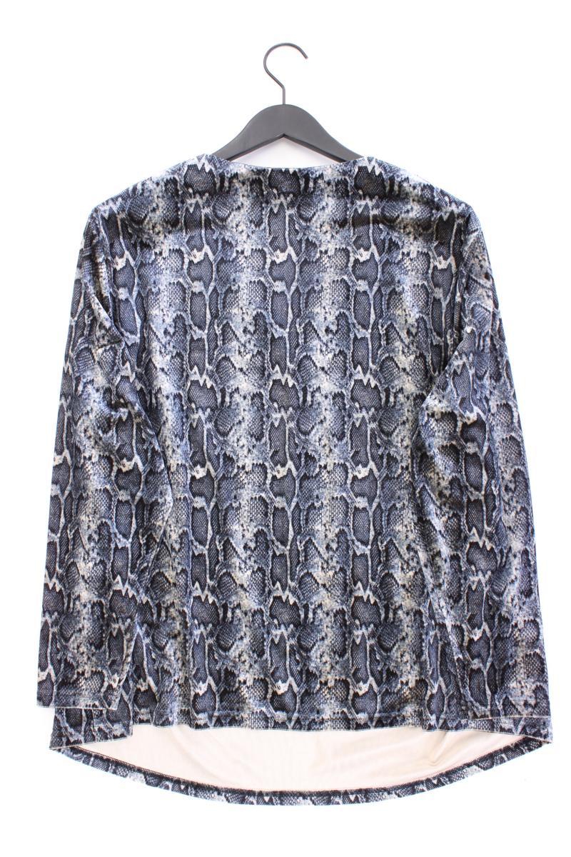 Judith Williams Samtshirt Gr. 52 mit Tierdruck neuwertig Langarm blau