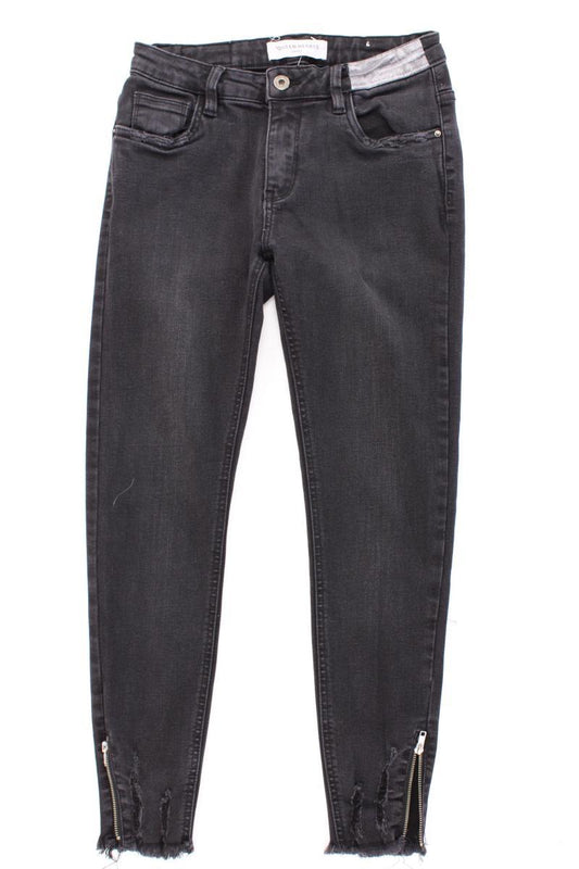 Queen Hearts Paris 7/8 Jeans Gr. M grau aus Baumwolle