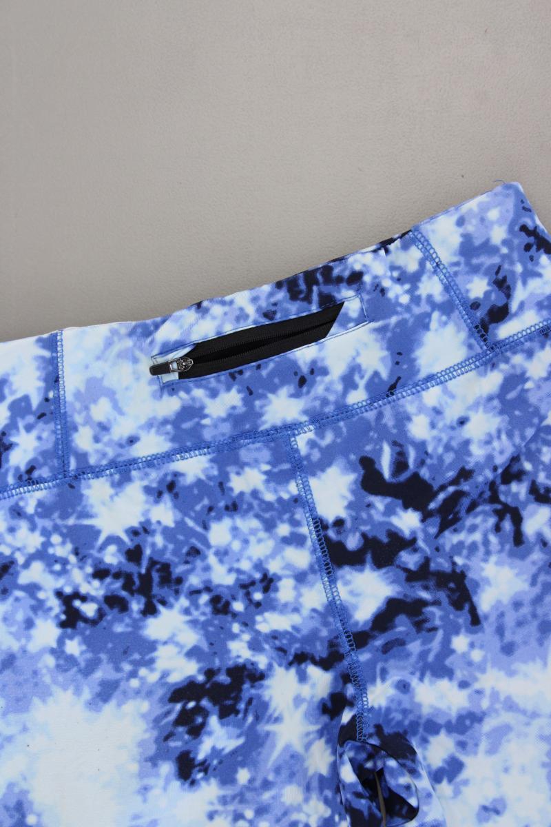 ginatricot Sporthose Gr. S mit Batikmuster neuwertig blau aus Polyamid