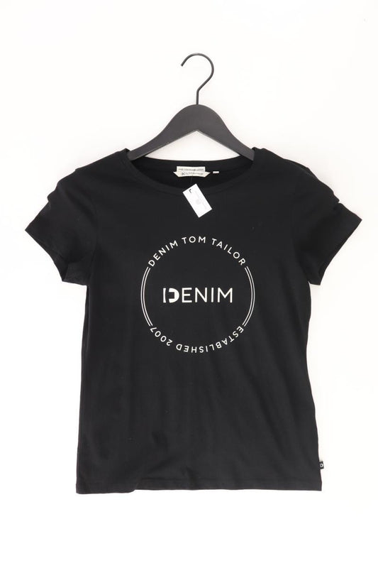 Tom Tailor Printshirt Gr. S Kurzarm schwarz aus Baumwolle