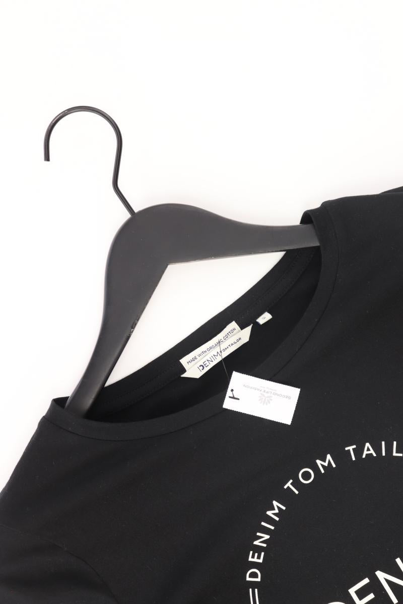 Tom Tailor Printshirt Gr. S Kurzarm schwarz aus Baumwolle
