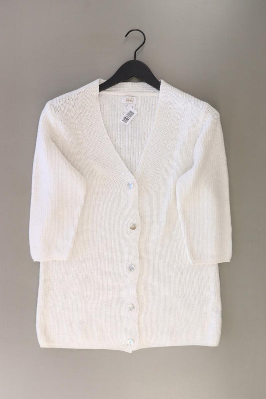 Paola Strickjacke Gr. 44 3/4 Ärmel weiß aus Polyacryl