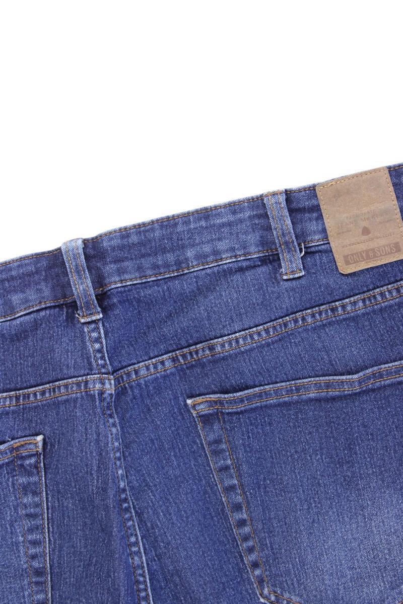 ONLY & SONS Jeansshorts für Herren Gr. W38 blau aus Baumwolle