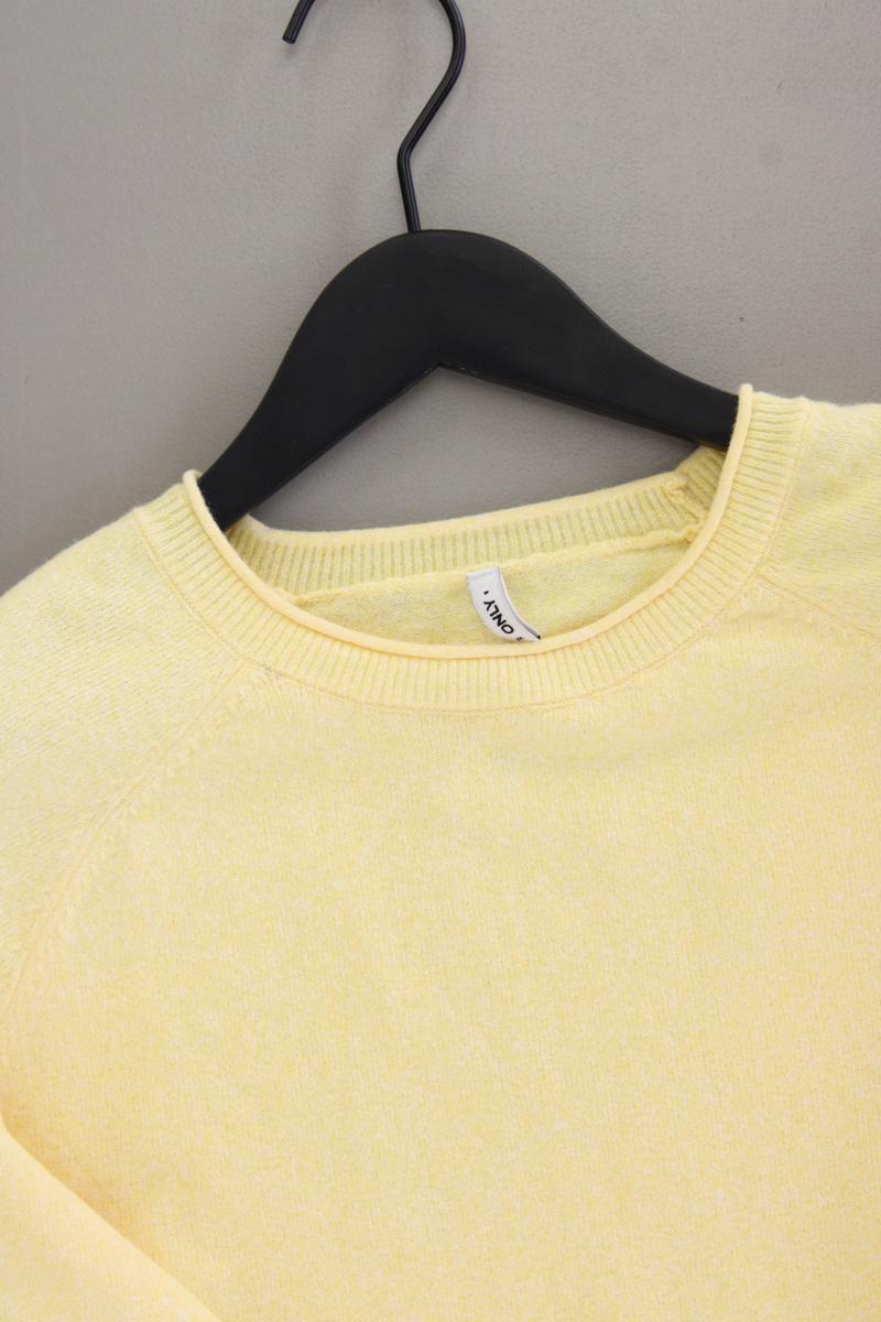Only Crop Strickshirt Gr. M neuwertig Kurzarm gelb aus Polyester