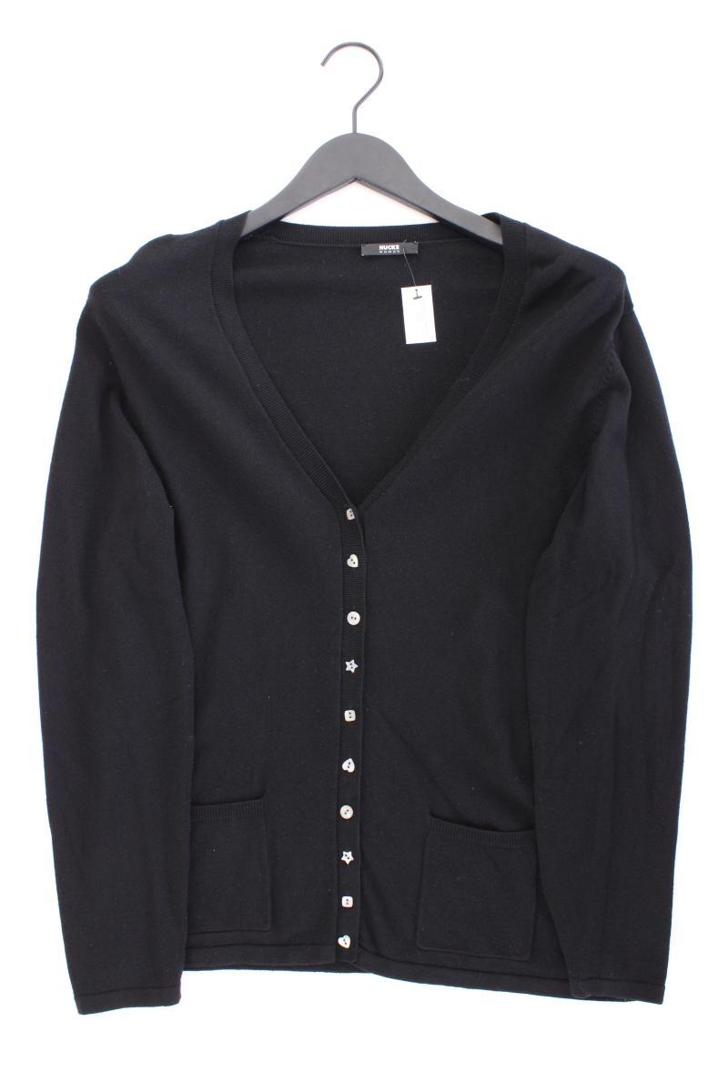 Hucke Strickjacke Gr. 40 Langarm schwarz aus Viskose