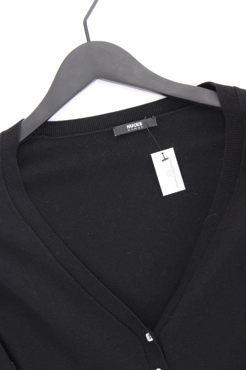 Hucke Strickjacke Gr. 40 Langarm schwarz aus Viskose