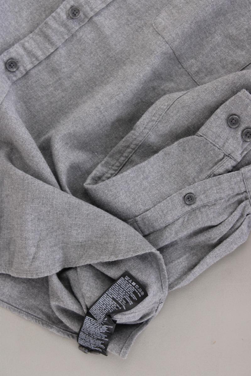 Uniqlo Langarmhemd für Herren Gr. L grau aus Baumwolle